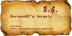 Borvendég Gergely névjegykártya