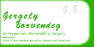 gergely borvendeg business card